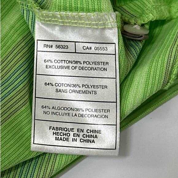 Nike Tiger Woods Collection Golf Polo Dri-Fit Stripes Lime Green Size L - Picture 10 of 11